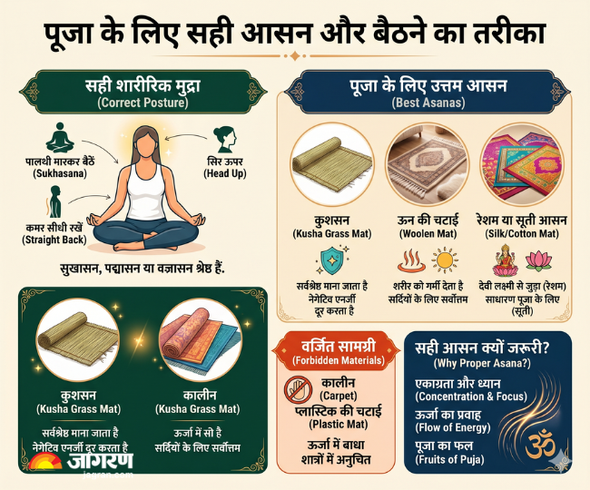 पूजा के लिए सही आसन और बैठने का तरीका